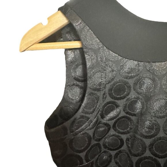 Tory Burch‎ Brylyn Dress Black Metallic Textured Circle Print Cocktail A-Line 0 - Picture 8 of 11